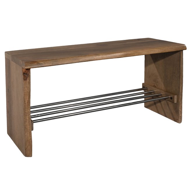 Shoes rack Safara, mango wooden/metal, H40x80x30cm