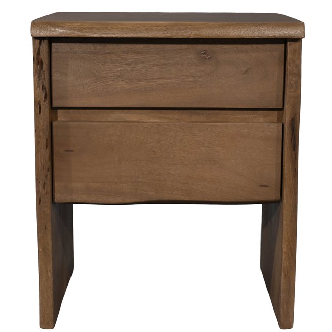 Bedside table Saffron with 2 drawers, mango wood, H55x46x40cm