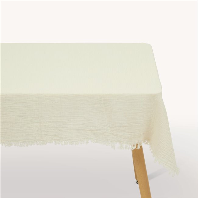 Tablecloth Gaze, warm white, cotton, 150x250cm