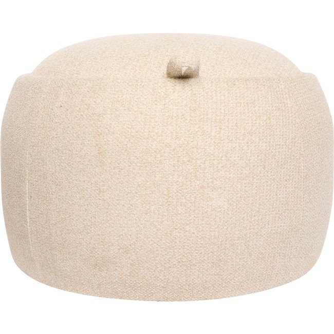 Pouf with storage ELIOR, cream, bouclé fabric, H40cm, D60cm