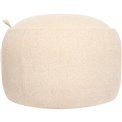 Pouf with storage ELIOR, cream, bouclé fabric, H40cm, D60cm