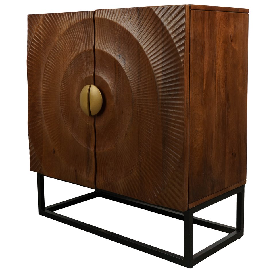 Puhvetkapp Bailey Compact brown, mangopuit/MDF/metall, H76x71x36cm