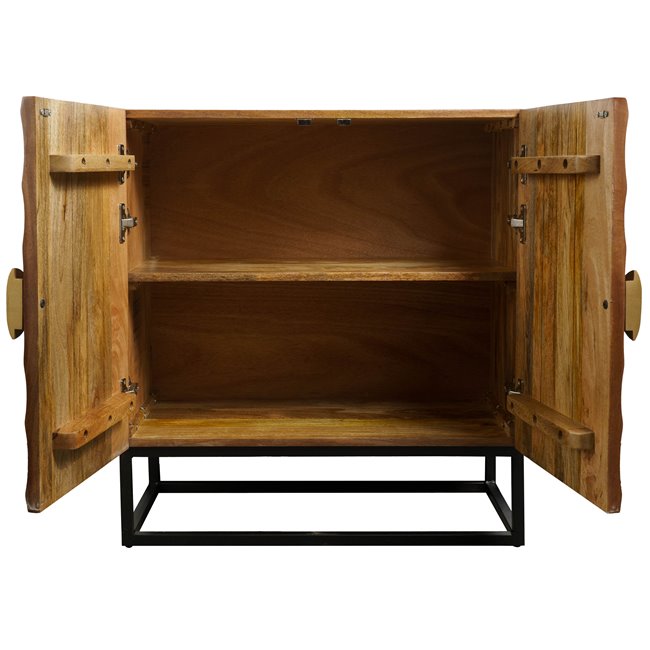 Puhvetkapp Bailey Compact brown, mangopuit/MDF/metall, H76x71x36cm