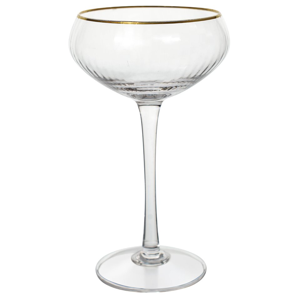 Šampanjapokaal Sofia kuldse äärega, 200ml, H17cm, D10cm