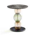Side table Warstein, tempered glass/metal, D45cm H51cm
