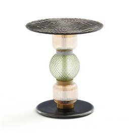 Külglaud Warstein, karastatud klaas/metall, D45cm H51cm