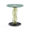 Side table Wartena, tempered glass/metal, D45cm H49cm