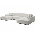 U-shaped sofa Evento Symmetrical, sleeping function, Royal 01, boucle, white, H78x359x165cm