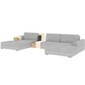 U-shaped sofa Evento Symmetrical, sleeping function, Royal 01, boucle, white, H78x359x165cm