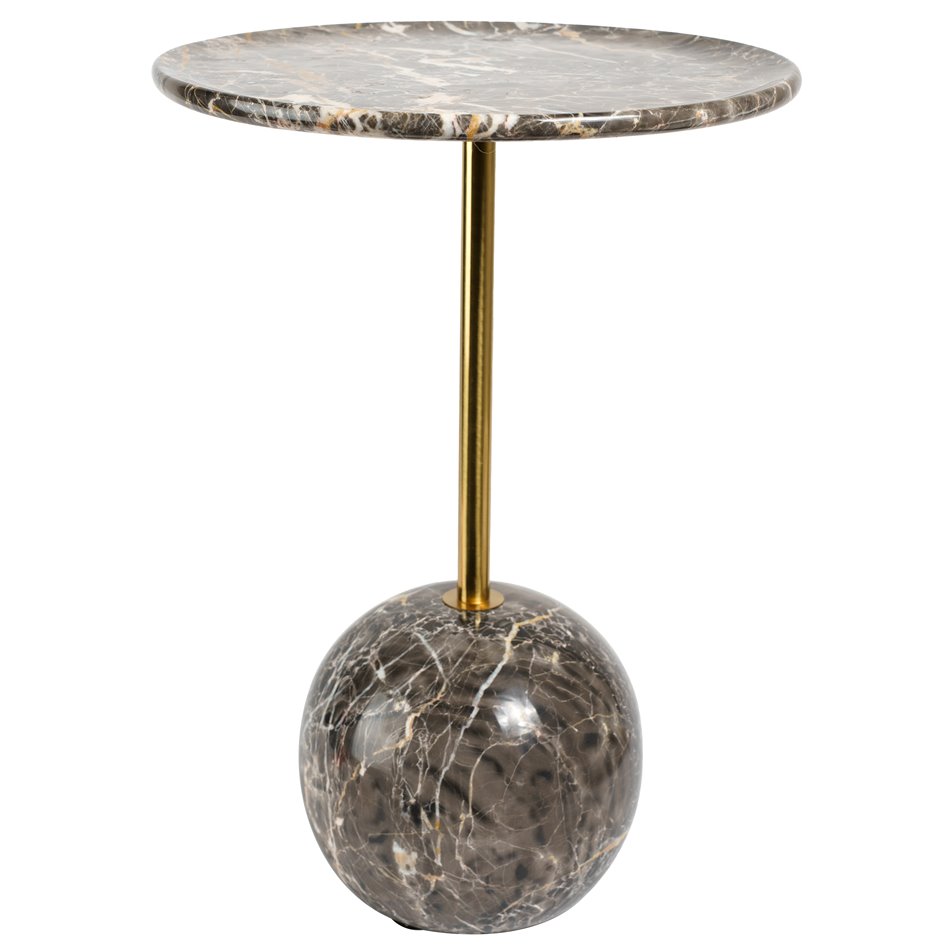 Приставной столик Jenice, мрамор/нержавеющая сталь, D40cm H55cm