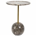 Приставной столик Jenice, мрамор/нержавеющая сталь, D40cm H55cm