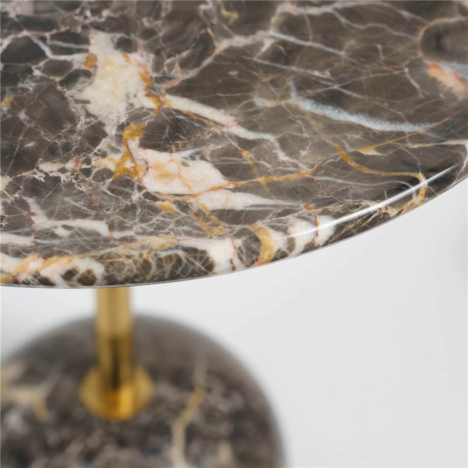 Приставной столик Jenice, мрамор/нержавеющая сталь, D40cm H55cm