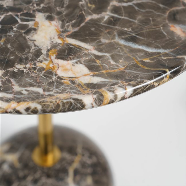 Приставной столик Jenice, мрамор/нержавеющая сталь, D40cm H55cm