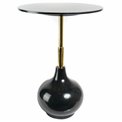 Приставной столик Jenne, черный/золотой цвет, мрамор/нержавеющая сталь, D40cm H55cm