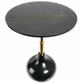 Приставной столик Jenne, черный/золотой цвет, мрамор/нержавеющая сталь, D40cm H55cm