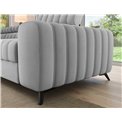 Corner sofa Elkanedo L, sleeping function, Nube 03, velvet, grey, H86x269x204cm