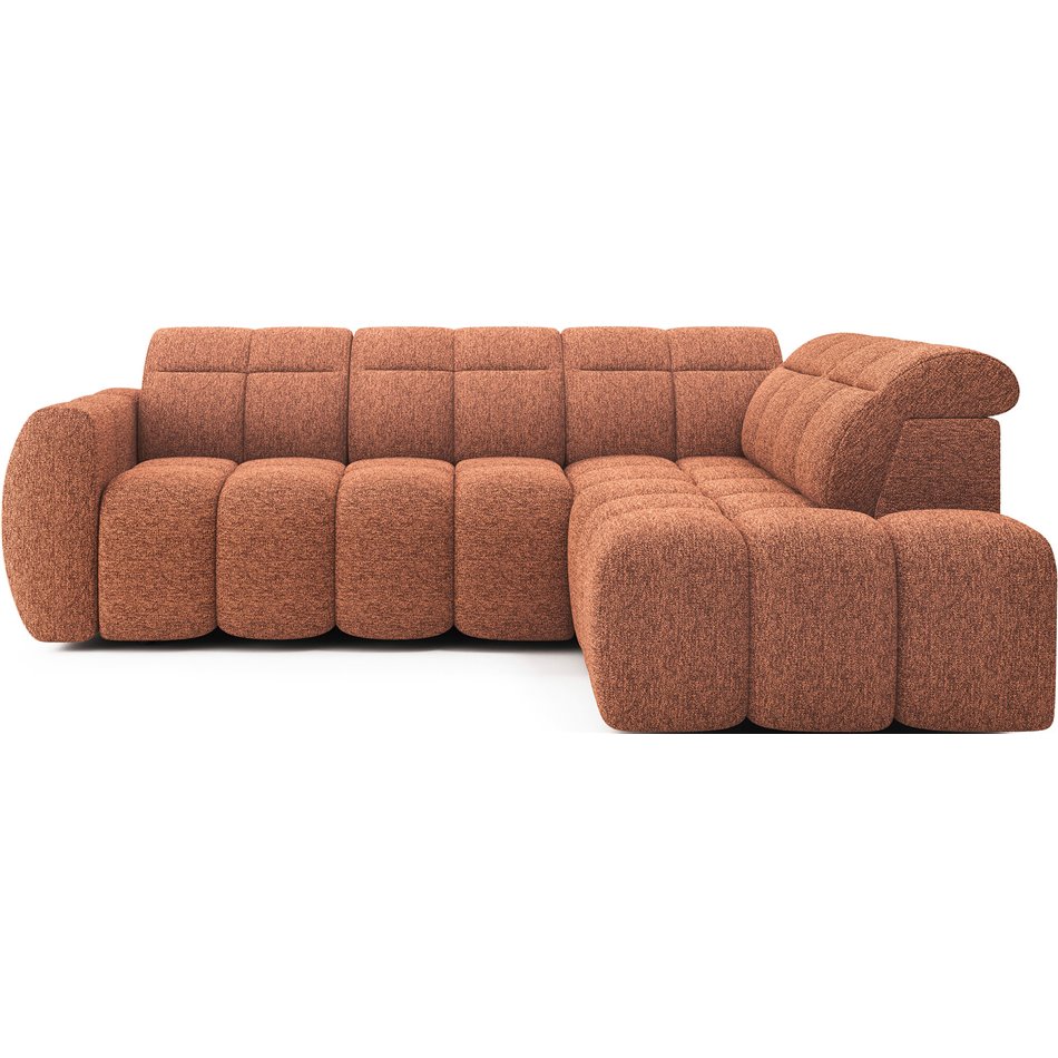 Угловой диван Elfalconn R, электрически выдвижной, Coralline 30, оранжевый, H107x258x208cm