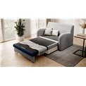 Sofa bed Elario, sleeping function, Nube 03, Nube 40, velvet, grey, H85x130x103cm