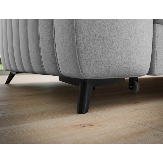 Corner sofa Elkanedo R, sleeping function, Nube 03, velvet, grey, H86x269x204cm
