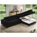 Угловой диван Elkanedo R, раздвижной, Aura 06, бархат, черный, H86x269x204cm