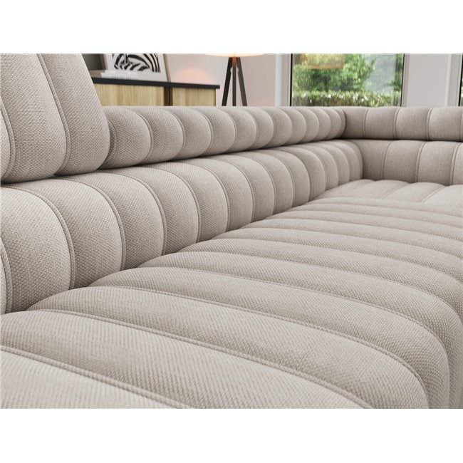 Corner sofa Elkanedo R, sleeping function, Raquel 18, beige, H86x269x204cm