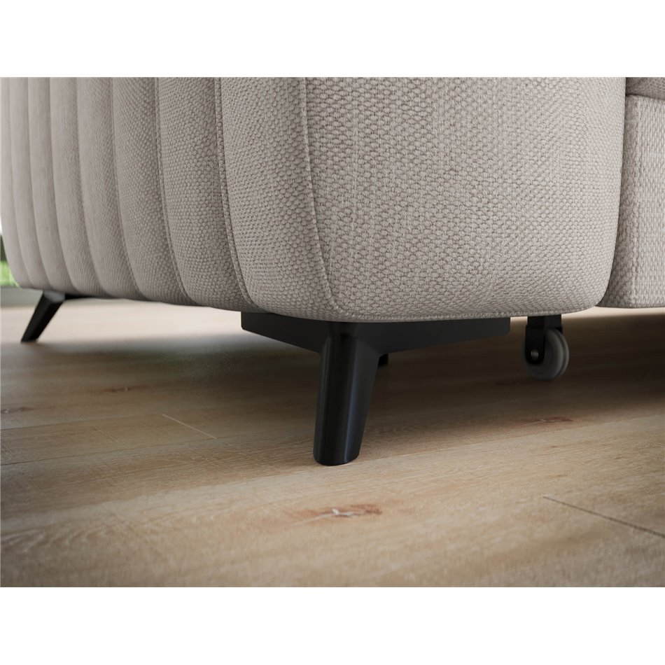 Corner sofa Elkanedo R, sleeping function, Raquel 18, beige, H86x269x204cm