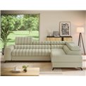 Corner sofa Elkanedo R, sleeping function, Monolith 04, velvet, beige, H86x269x204cm