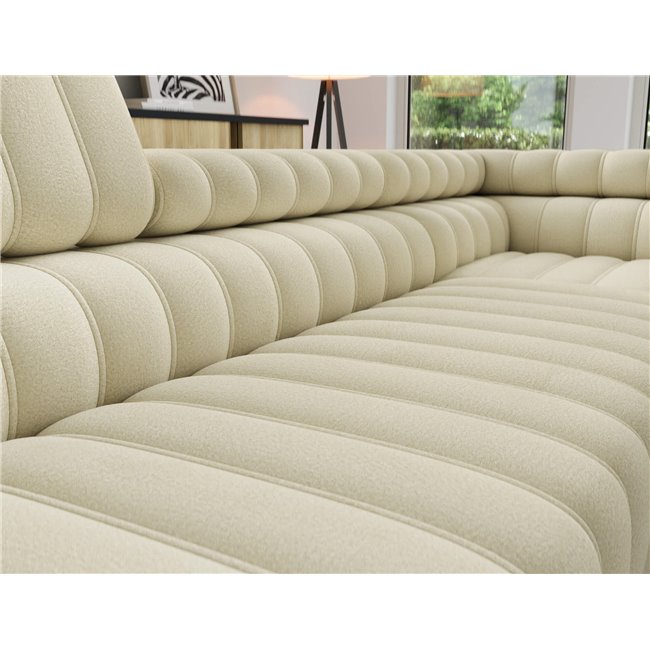 Corner sofa Elkanedo R, sleeping function, Monolith 04, velvet, beige, H86x269x204cm