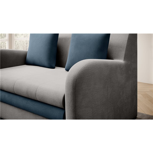 Sofa bed Elario, sleeping function, Nube 03, Monolith 76, velvet, grey, H85x130x103cm