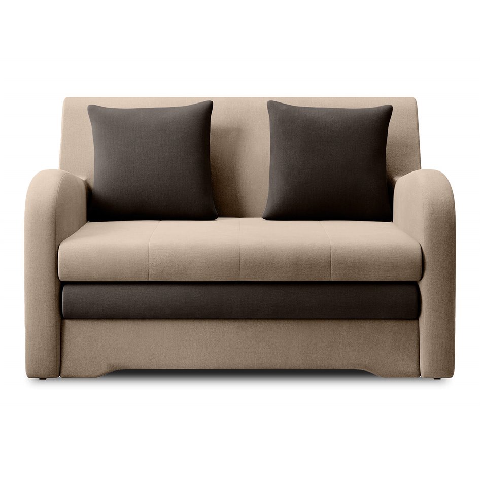 Sofa bed Elario, sleeping function, Nube 20, Nube 22, velvet, light brown, H85x130x103cm