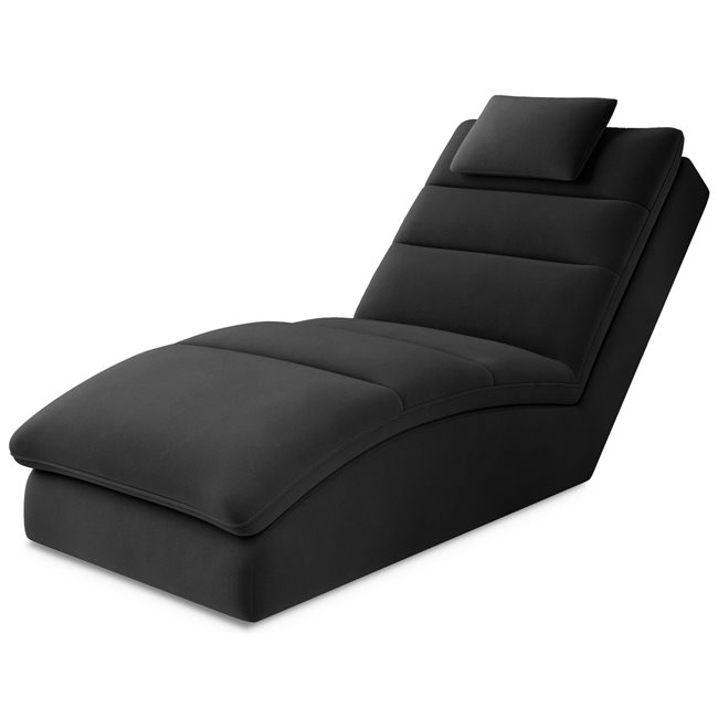 Chaise lounge chair Eltaco, Nube 06, velvet, dark grey, H95x85x170cm