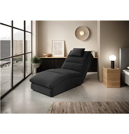 Chaise lounge chair Eltaco, Nube 06, velvet, dark grey, H95x85x170cm