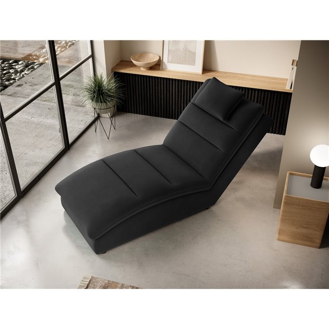 Chaise lounge chair Eltaco, Nube 06, velvet, dark grey, H95x85x170cm
