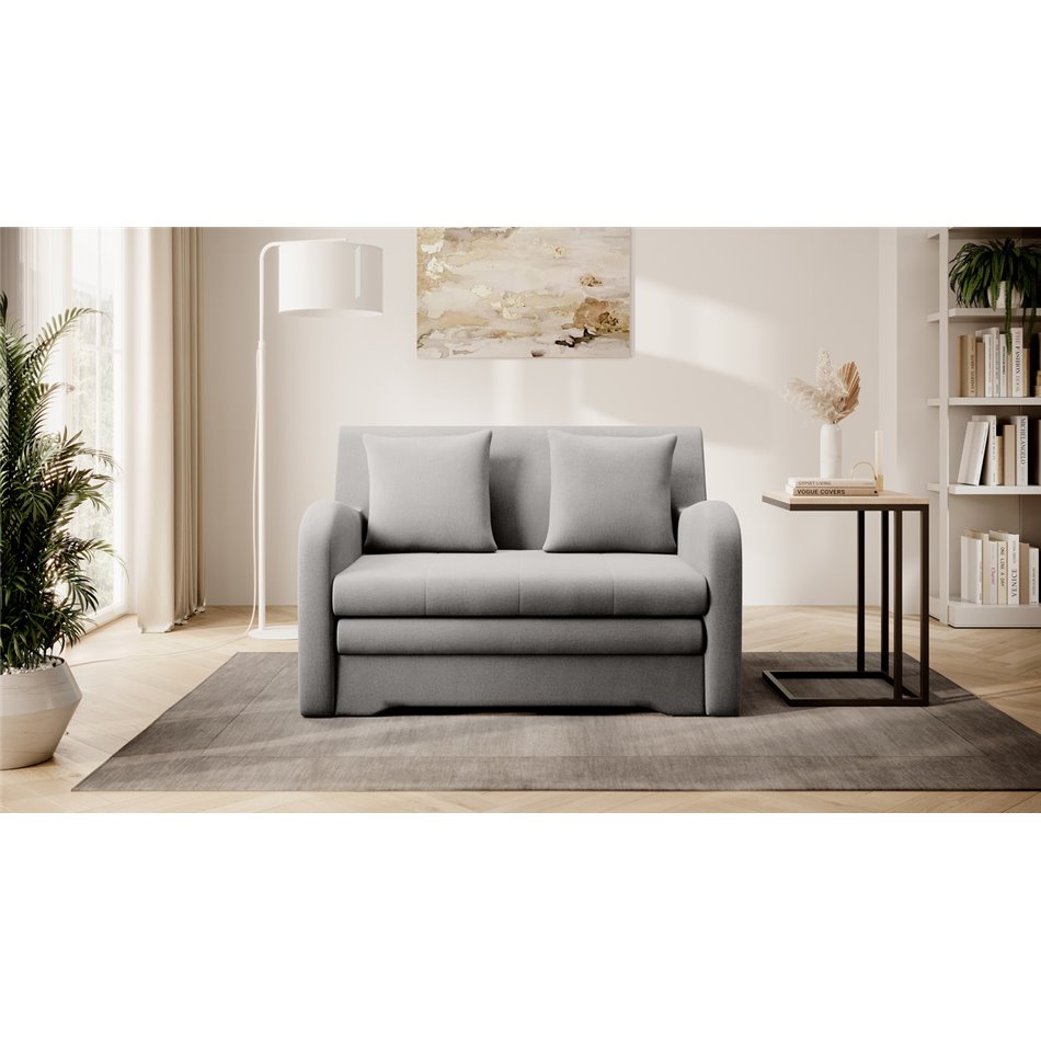Sofa bed Elario, sleeping function, Nube 03, velvet, grey, H85x130x103cm