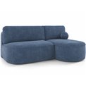 Угловой диван Elivosa R, раздвижной, Jarell 40, волнистый бархат, темно-синий, H93x220x144cm