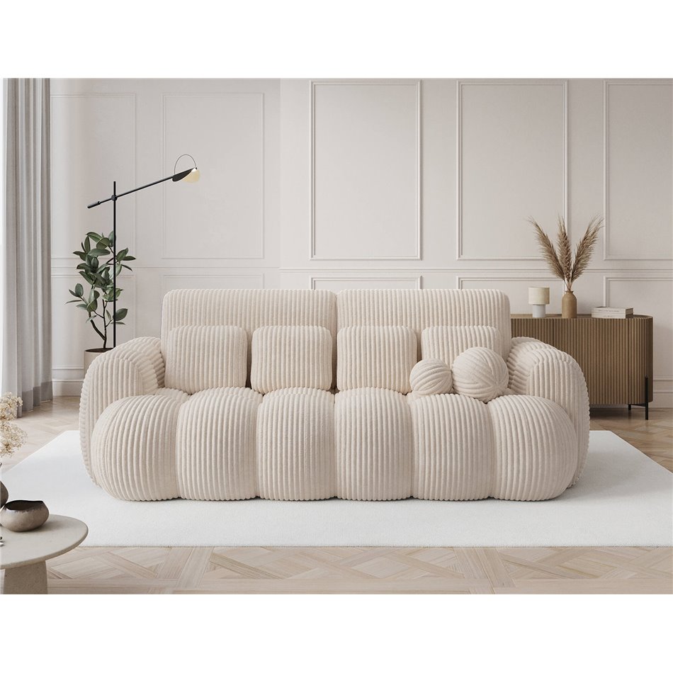 Sofa bed Elcotonn, sleeping function, Modullo 01, white, H105x256x119cm