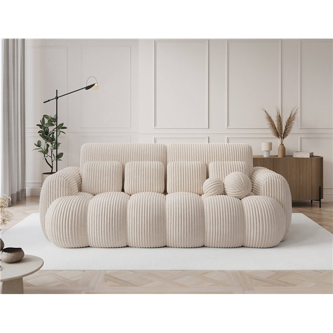 Sofa bed Elcotonn, sleeping function, Modullo 01, white, H105x256x119cm