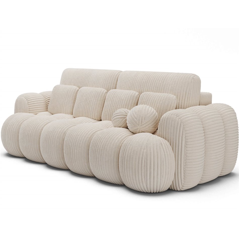 Sofa bed Elcotonn, sleeping function, Modullo 01, white, H105x256x119cm