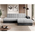 Угловой диван Elezalt R, раздвижной, Monolith 84, Monolith 97, бархат, серый, H82x240x150cm