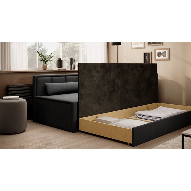Sofa bed Elfulgeo R, sleeping function, Poco 04, Poco 10, grey, H77x214x82cm