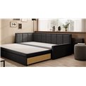 Sofa bed Elfulgeo L, sleeping function, Poco 04, Poco 10, grey, H77x214x82cm