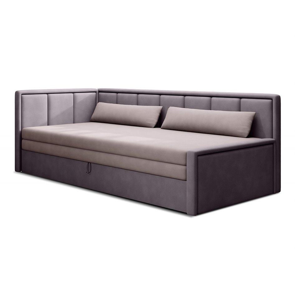 Sofa bed Elfulgeo L, sleeping function, Poco 101, Poco 41, pink, H77x214x82cm