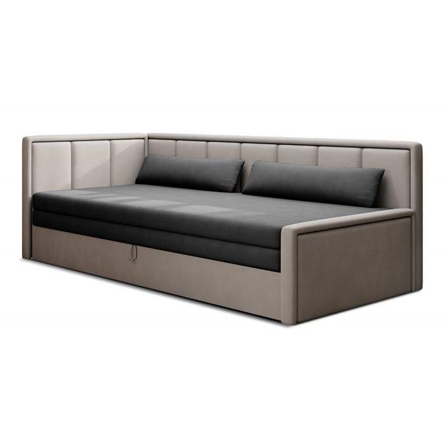 Sofa bed Elfulgeo L, sleeping function, Poco 04, Poco 03, grey, H77x214x82cm