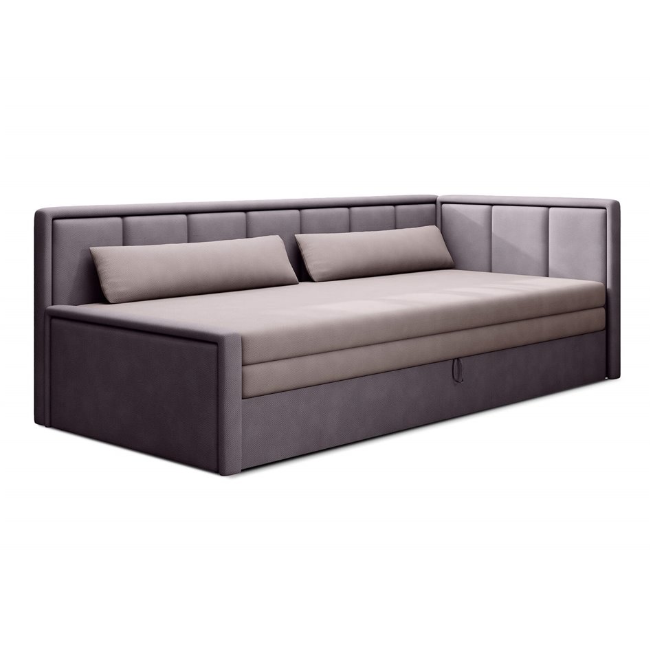 Sofa bed Elfulgeo R, sleeping function, Poco 101, Poco 41, pink, H77x214x82cm