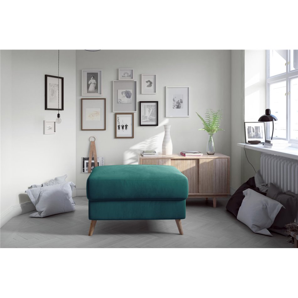 Pouf Elsgard, Mat Velvet 75, velvet, green, H73x73x48cm