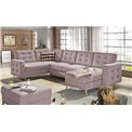 U-shaped sofa Elsgard U L/R Reversible, sleeping function, Soro 61, pink, H93x326x202cm