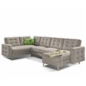 U-shaped sofa Elsgard U L/R Reversible, sleeping function, Cover 02, beige, H93x326x202cm