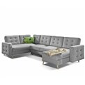 U-shaped sofa Elsgard U L/R Reversible, sleeping function, Soro 83, grey, H93x326x202cm