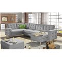 U-shaped sofa Elsgard U L/R Reversible, sleeping function, Soro 83, grey, H93x326x202cm