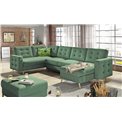 U-shaped sofa Elsgard U L/R Reversible, sleeping function, Soro 34, green, H93x326x202cm